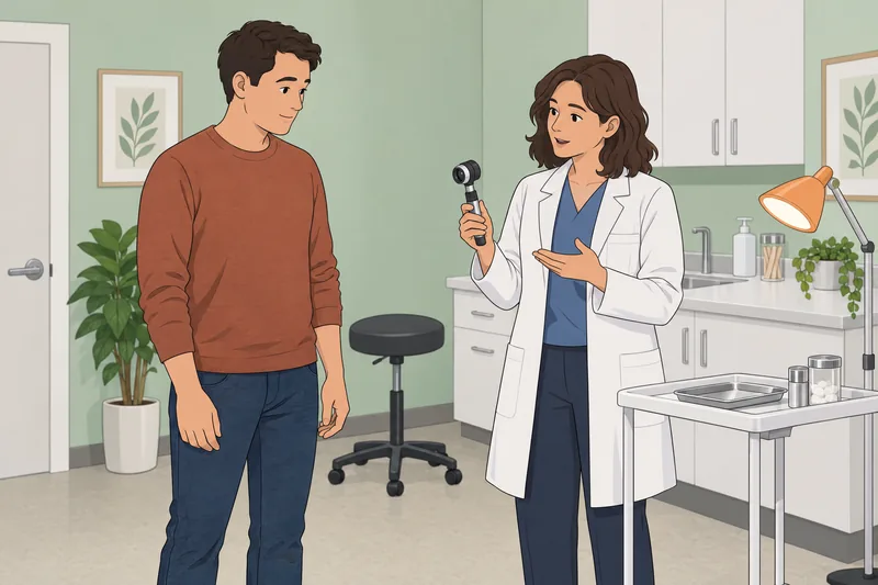 El cuestionario de dermatología muestra una revisión clínica.