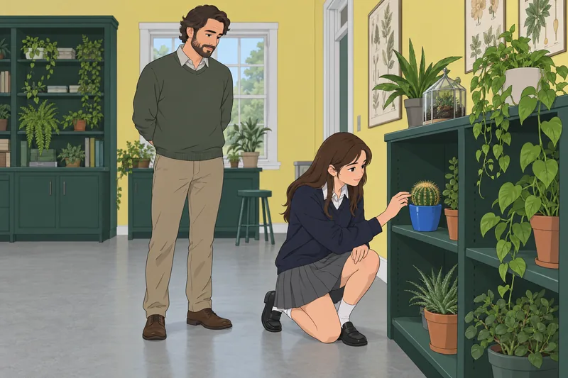 Deserts Quiz shows a learner studying a cactus.