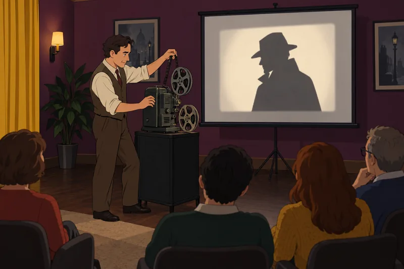 Detective Quiz features a projector and film reel.