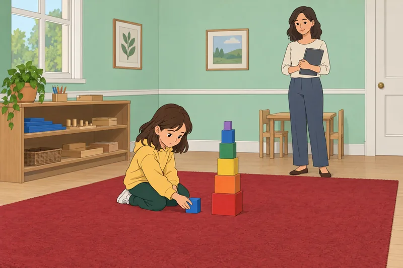 determinación del nivel: juego tranquilo con bloques.