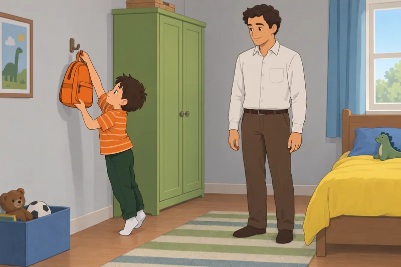 Developmental Milestones Quiz shows a backpack routine.