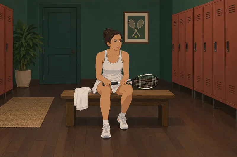 Competitive State Anxiety fills a tennis locker room.