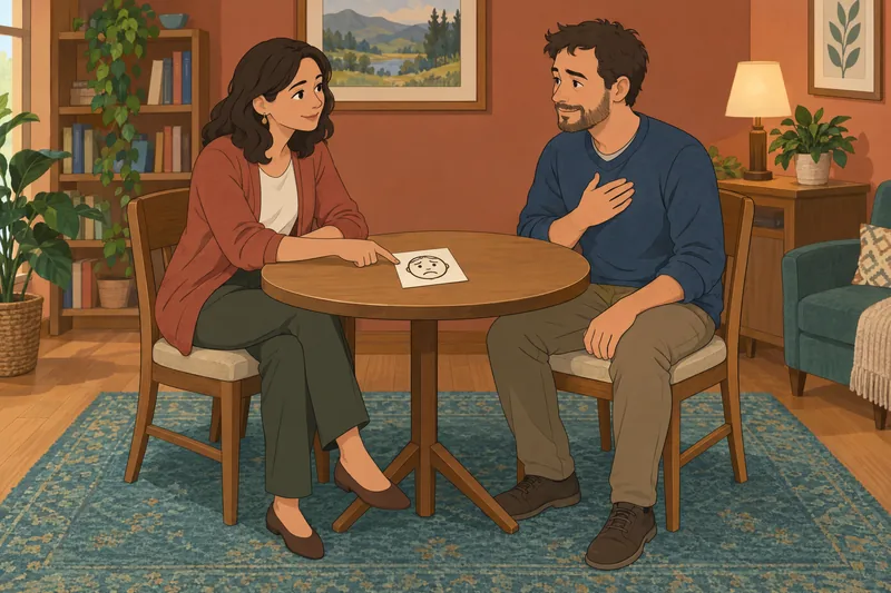 Empath Test shows two adults listening closely.