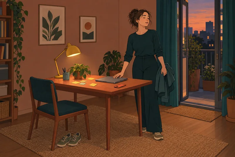 Stress Test: she closes the laptop at dusk
