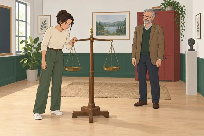 Moral Self-Esteem Assessment beside a balance scale.