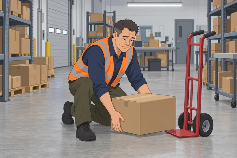 Resources and Professional fatigue pauses a warehouse worker.