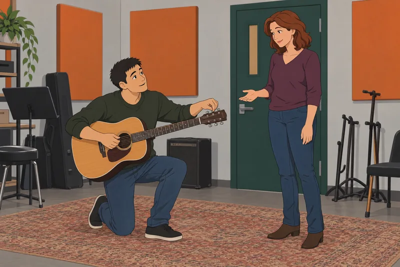 Interpersonal Relationship Stages unfold during shared guitar practice.