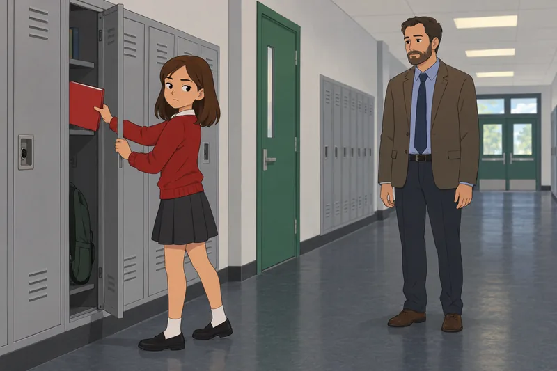 Type A Behavior appears beside a school locker.