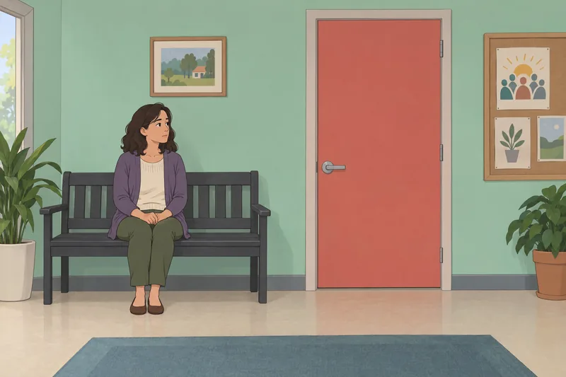Loneliness Test shows a woman waiting alone.