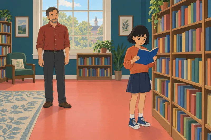 School Educational Environment: calm library reading.