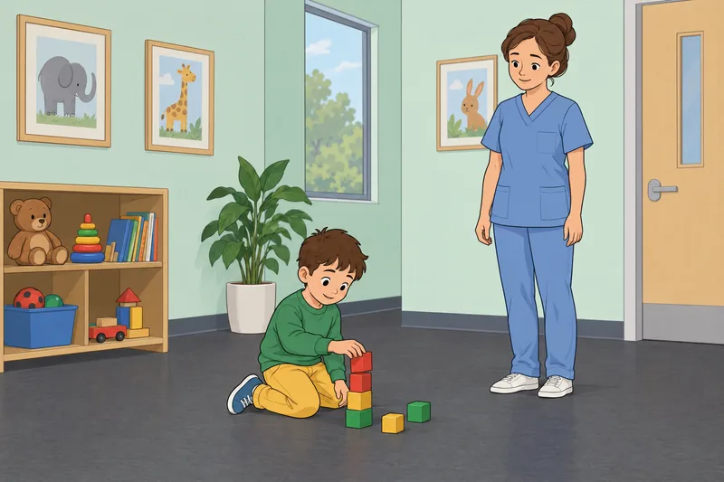 Diaper Punishment Quiz shows calm block play.