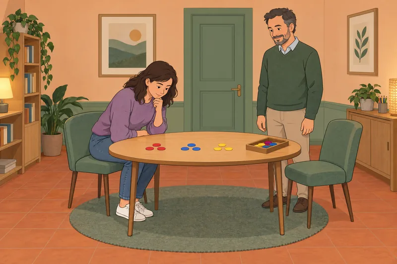 escala de emociones aparece en una sala tranquila.