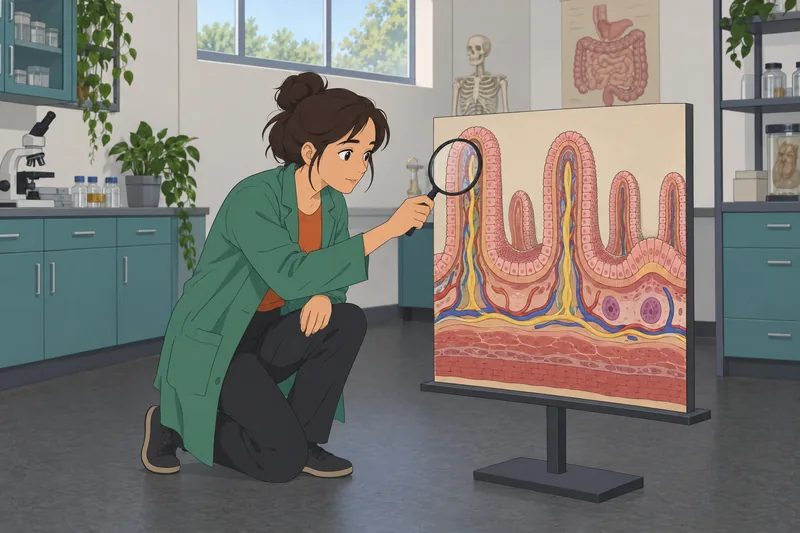 Digestive System Labeling examines intestinal villi.