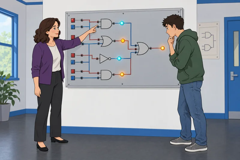 Digital Logic Design guides a circuit lesson.