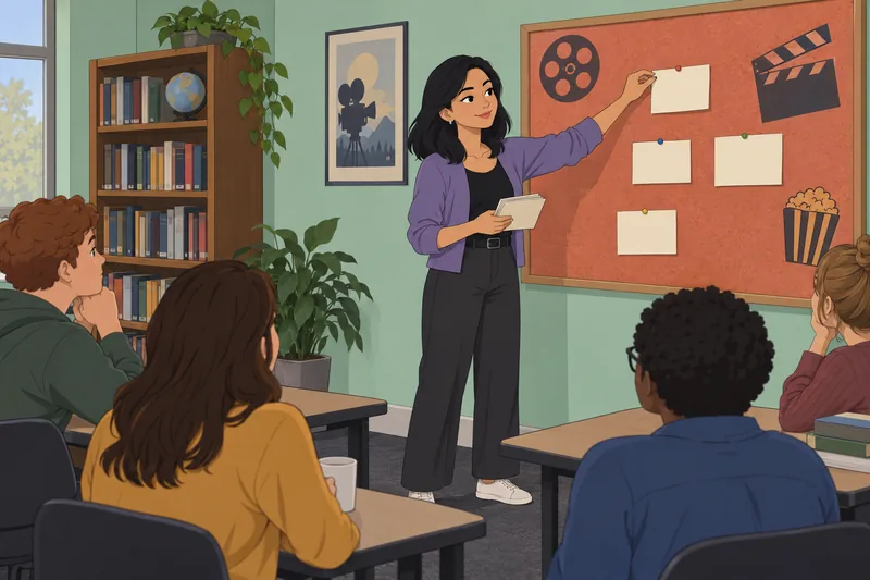 Disney Movie Quotes challenge fills a media classroom.