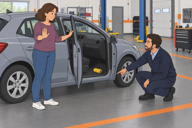 Distracted Driving Quiz shows a driver stopping safely.