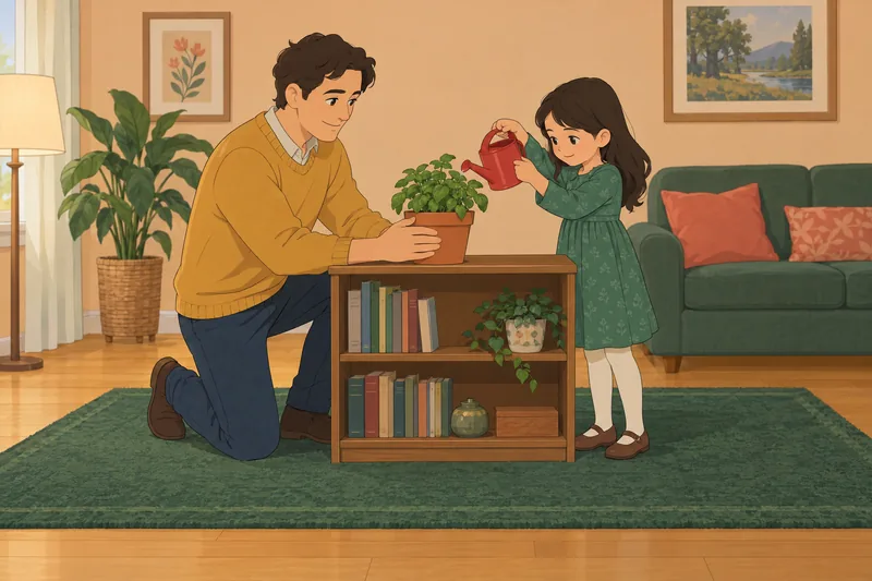 Family Role Distribution grows through calm garden care.