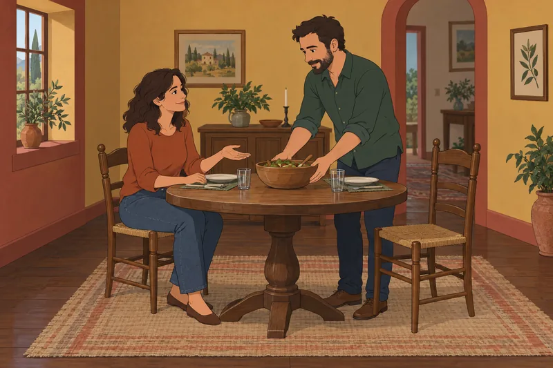 La distribución de roles aparece cuidando una planta.
