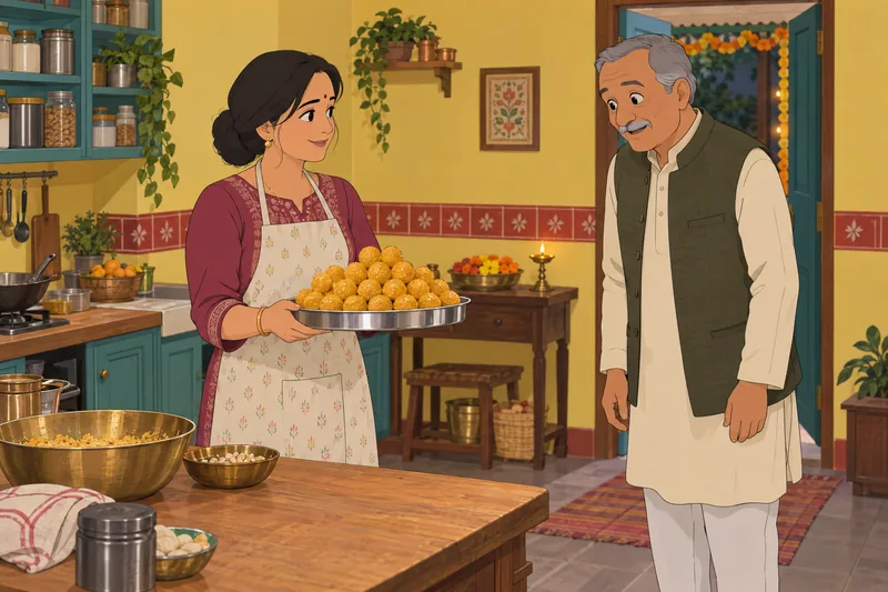 El cuestionario sobre Diwali muestra dulces.