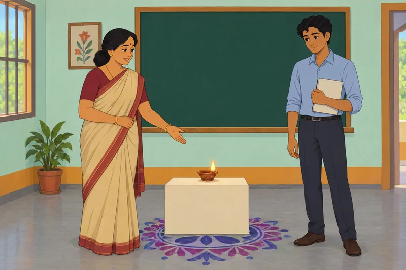 El cuestionario sobre Diwali muestra un diya.