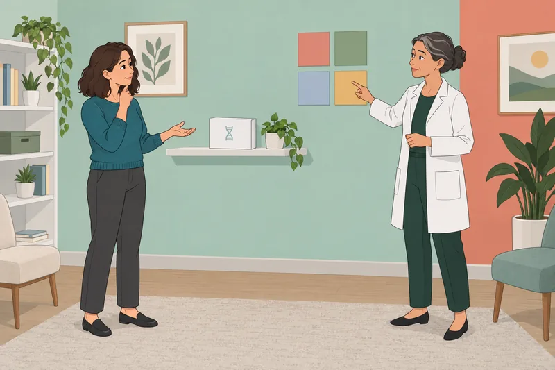 DNA Test Online consultation in a genetics clinic.