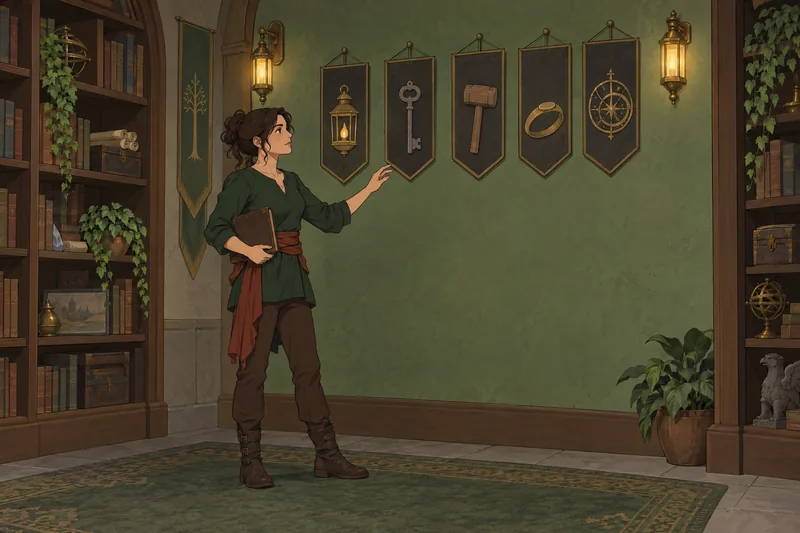 El cuestionario de trasfondos presenta cinco emblemas.
