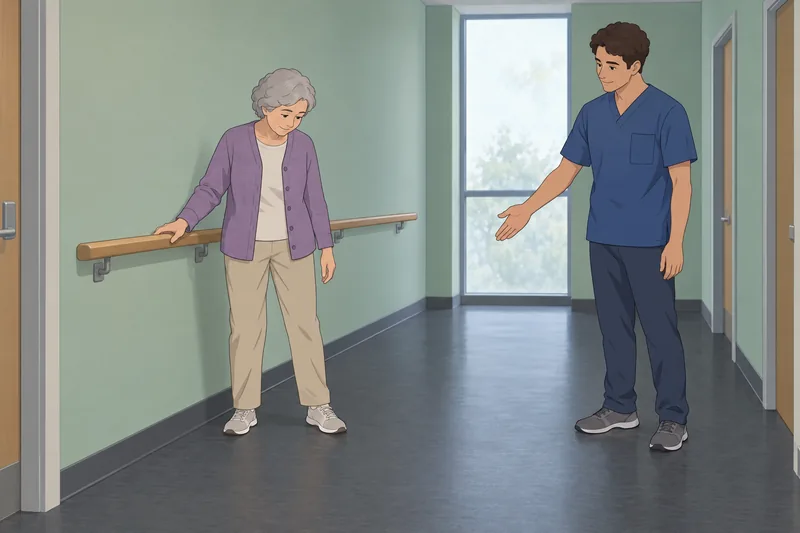 “cuestionario ¿Tengo un” — paciente mantiene el equilibrio.