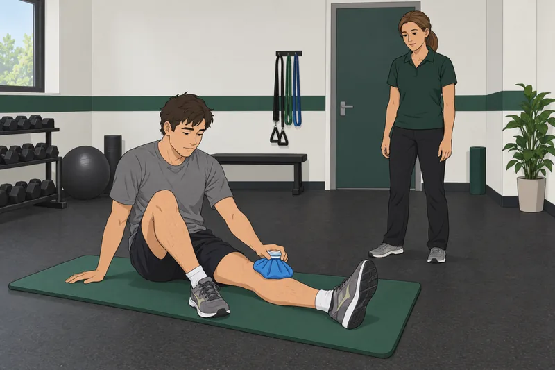Do I Have: Runner rests beside ice pack.
