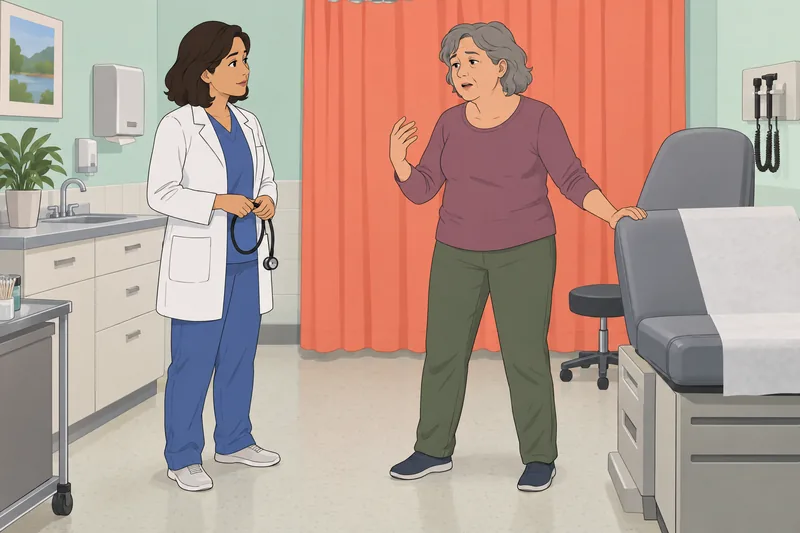 cuestionario ¿Tengo insuficiencia? Una consulta revisa la respiración.