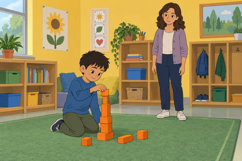 Do I Have? A child builds in class.