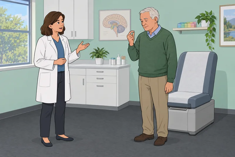 Do I Have: a neurologist observes finger tapping.
