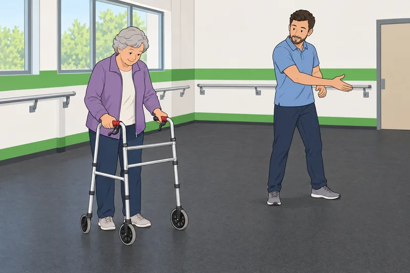 ¿Tengo la enfermedad? Práctica guiada con andador.