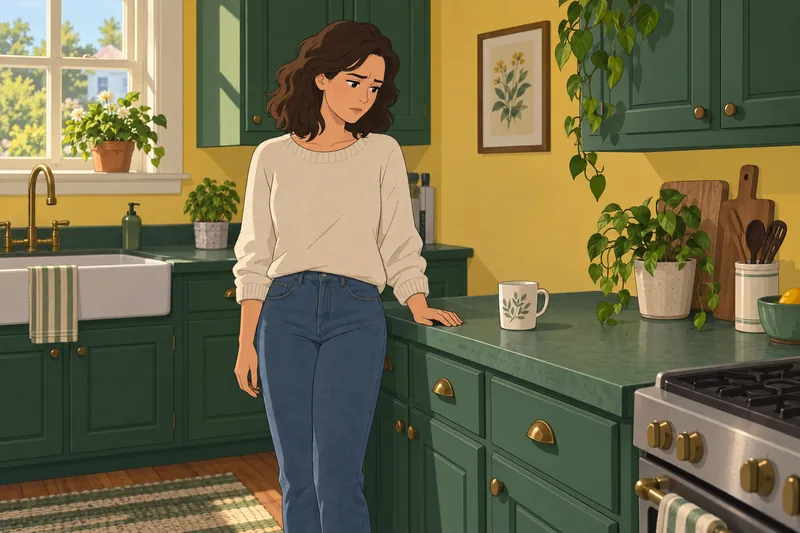 Una escena: cuestionario ¿Lo extraño? y una taza.