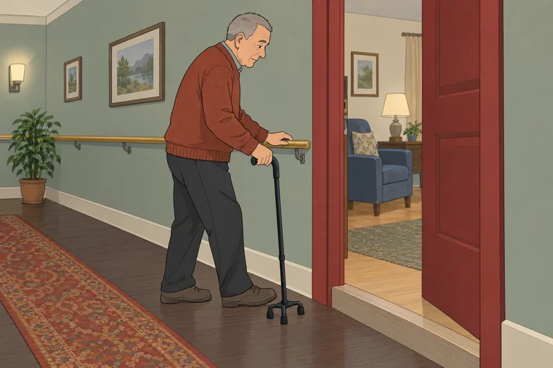 Do I Need: he pauses with a cane.