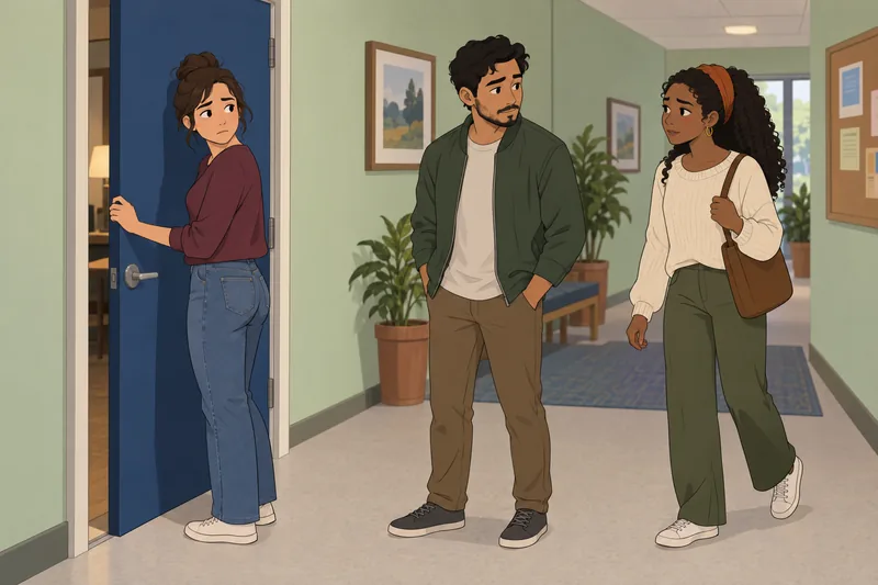 cuestionario ¿Mis amigos esperan ante una puerta.