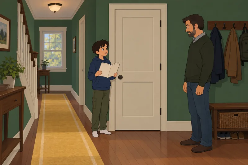 cuestionario ¿Mis padres: Niño cierra la puerta.