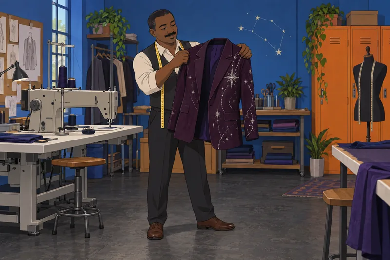 Do You Dress beside a starry blazer.
