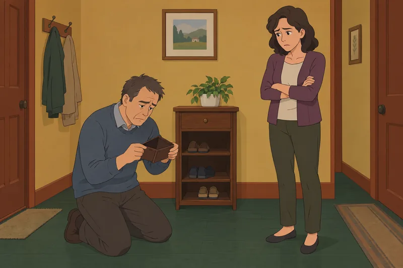Do You Live: sibling checks an empty wallet.
