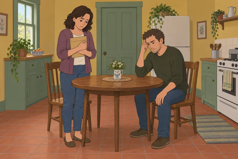 ¿Vive usted con una pareja revisando un sobre?