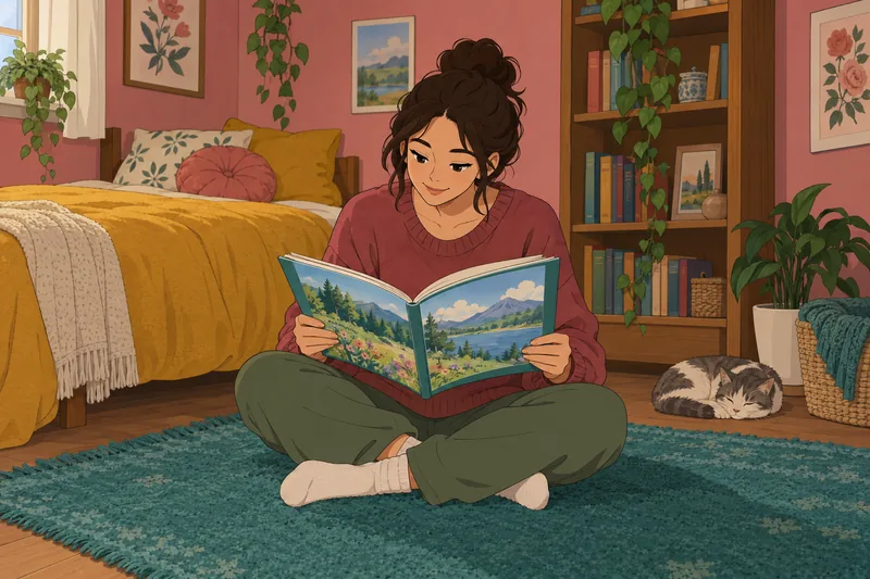Do You Think? An adult studies colored scenery.