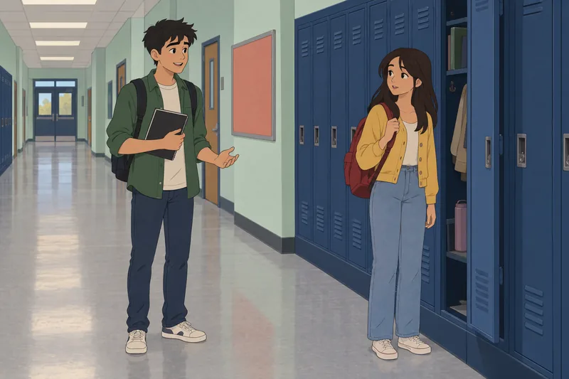 Does He Like? A classmate watches the hallway.