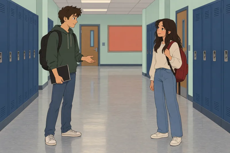 ¿Yo también le gusto? Él mira el aula.