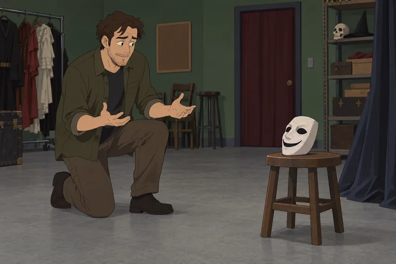 Does Jeff the character face a blank mask?