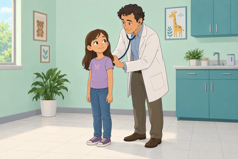 Does My Child? Calm clinic breathing is observed.