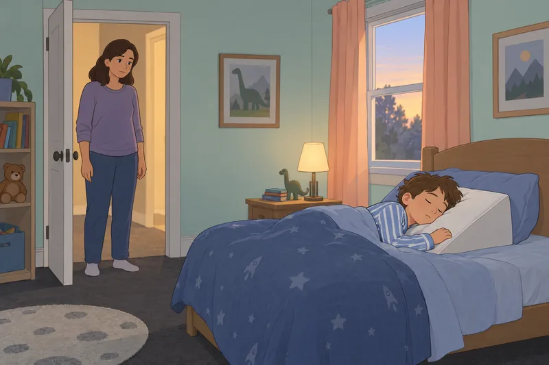 Does My Child: a caregiver observes quiet sleep.