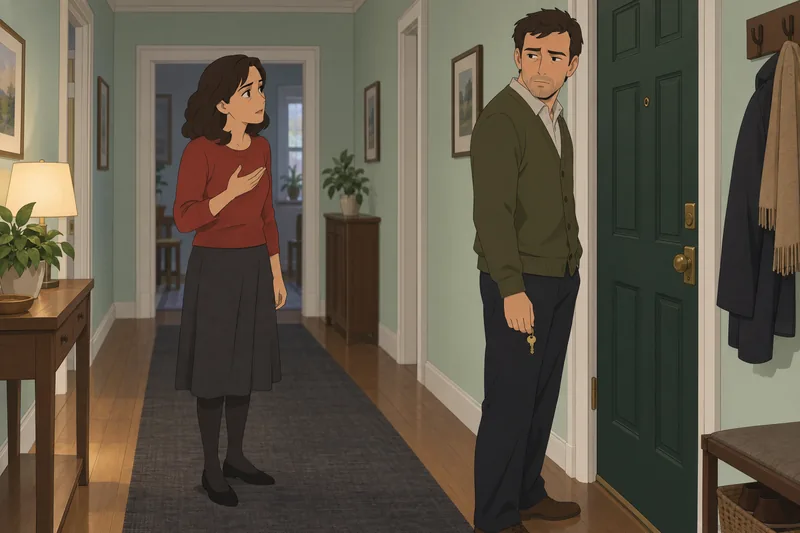 Does My Husband wait by the closed door?