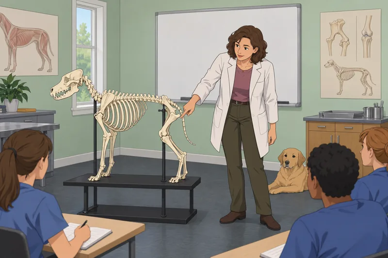 Dog Anatomy Quiz shows a canine skeleton lesson.