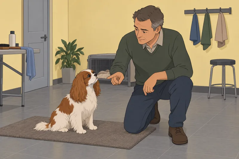 Dog Breed Identification scene with a spaniel-like dog.