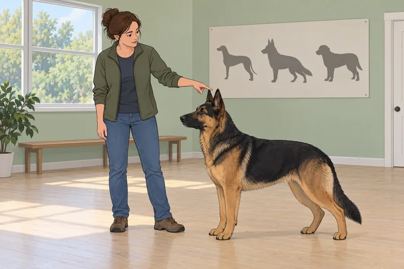 Dog Breed Identification scene with a shepherd-like dog.