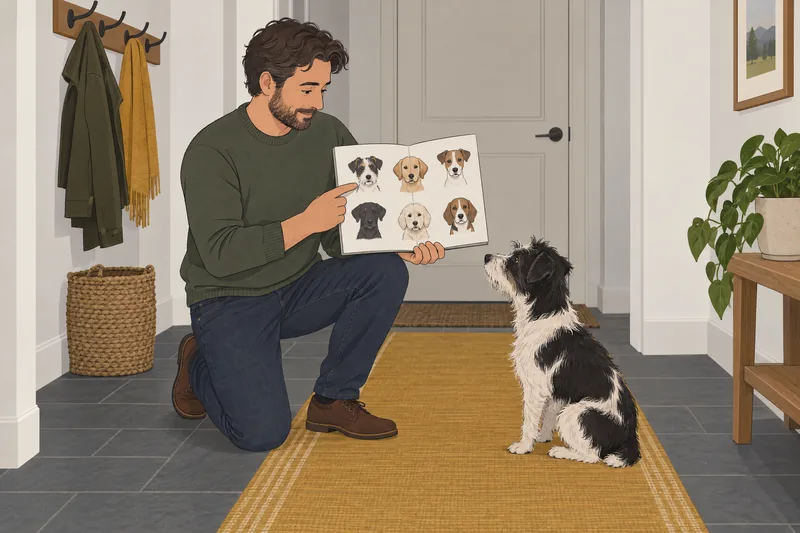 El cuestionario sobre nombres muestra un cuaderno canino.